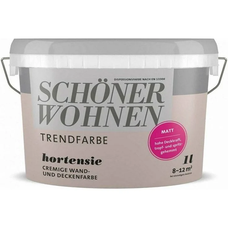 SCHÖNER WOHNEN FARBE SW Trend Wandfarbe matt, 1,0L, hochdeckend und scheuerbeständig in hortensie