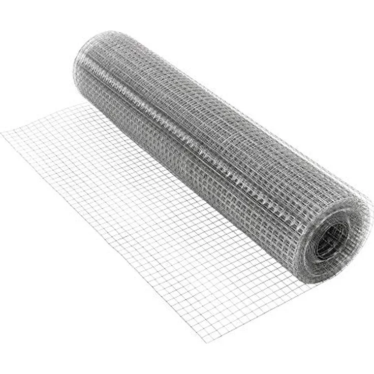 ECD Germany Volierendraht Drahtgitter 12x12mm, 1m x 25m, silbern verzinkter Stahl, 0,7mm dick, witterungsbeständig, punktgeschweißt, vielseitig einsetzbar – Bild 1
