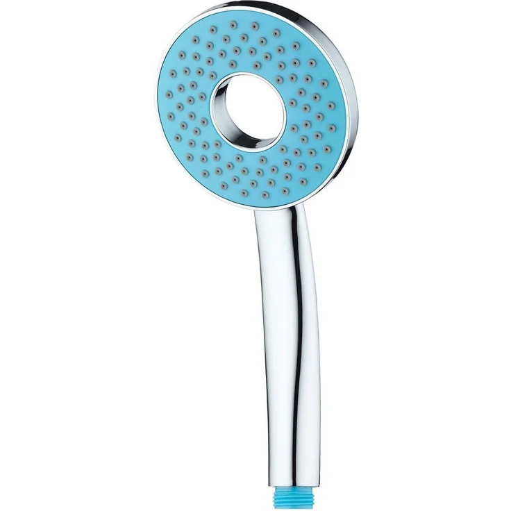 Eisl Handbrause Rio, Duschkopf mit Wassersparfunktion in Ringform, Chrom/Türkis