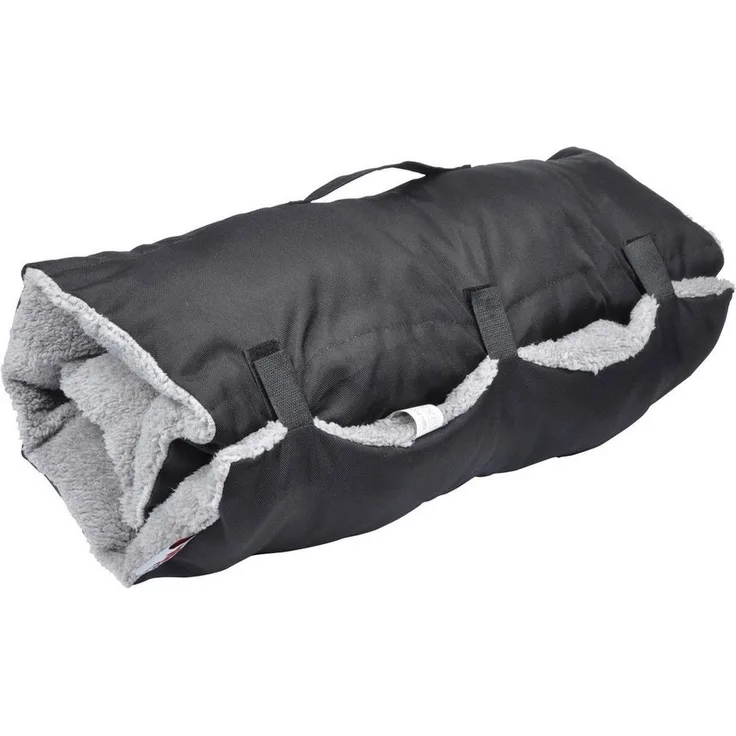 Love Story Reise-Hundematte BICOLORE, 80 x 50 cm, schwarz & grau, strapazierfähiges Polyester, rollbar, universal einsetzbar