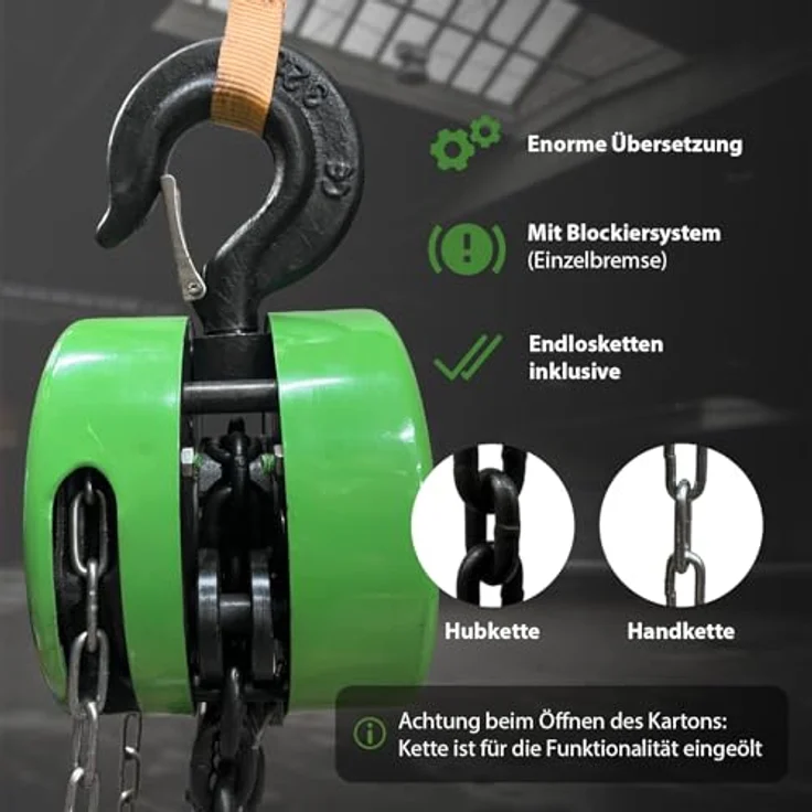 TrutzHolm Profi Kettenzug Kettenzug 3000kg 3t 3m Rund HSZ – Bild 5