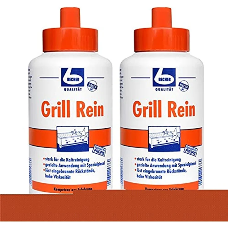 Becher 2x Dr. Becher Grill Rein, Grillreiniger für Grills, Fritteusen und Backöfen, 2 x 1 Liter, hohe Viskosität, spezielle Anwendung mit Pinsel – Bild 1