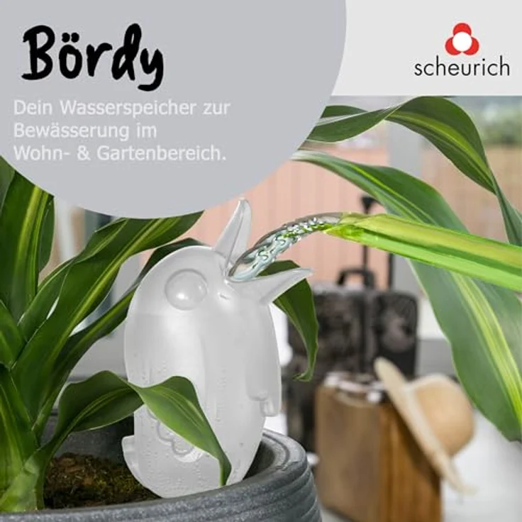 Scheurich Bördy M, Waterreserve Wasserspender aus Kunststoff und Tonkegel, Transparent, 20 cm hoch, 0,22 l Vol. - Preisvergleich – Bild 2
