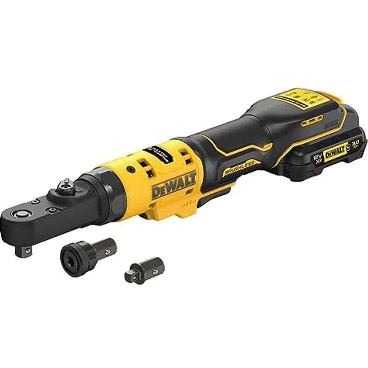 DeWALT Akku-Ratsche DCF500L2G-QW 12V 3Ah, Ratschenschlüssel 3/8 und 1/4 mit 75Nm max. Festdrehmoment, schwarz – Bild 3