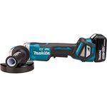 Makita DGA519RTJ Akku Winkelschleifer 18 V 125 mm Brushless X-Lock plus 2x Akku 5,0 Ah plus Ladegerät plus Makpac Gr. 3 125 mm Akku