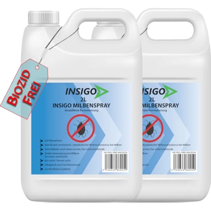 INSIGO Insektenspray Anti Milben-Spray, 4 l, biozidfrei, effektiv gegen zahlreiche Insekten, für Innen- und Außenbereich