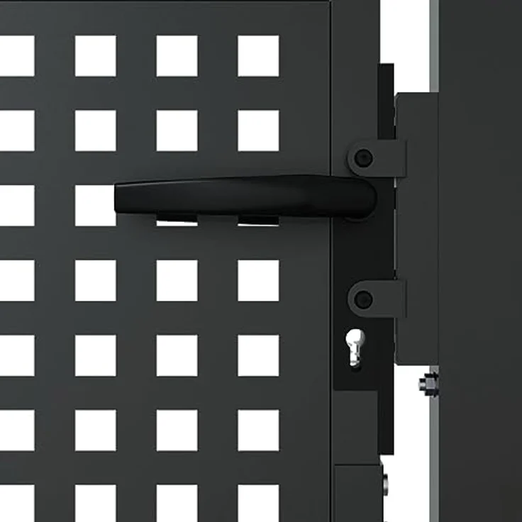 vidaXL Gartentor, Stahl in Anthrazit mit abschließbarem Design - Preisvergleich – Bild 5