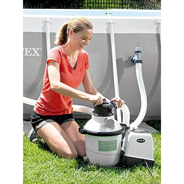 Intex 26676 Filterpumpe 7.900 l/h Salzwassersystem mit Chlorinator Sandfilteranlage – Bild 5