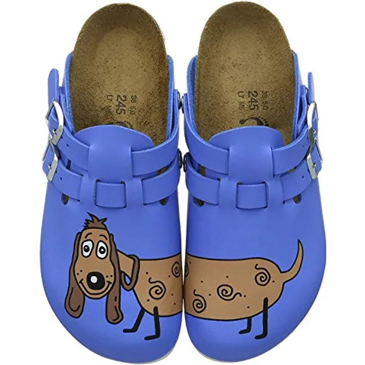 BIRKENSTOCK Damen Kay Birko-Flor Clogs, 38 EU Schmal, Blau Dog Blue