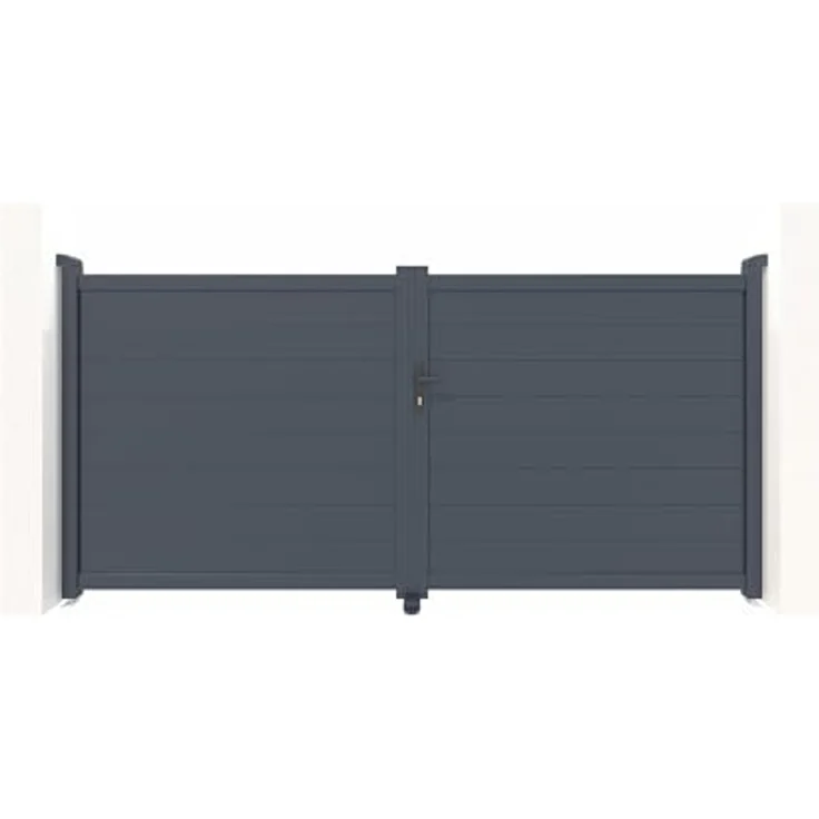 Casanoov Doppelflügeltor EIGER, 3m Aluminium, H.140cm, grau, korrosionsbeständig, Zubehör inklusive – Bild 3