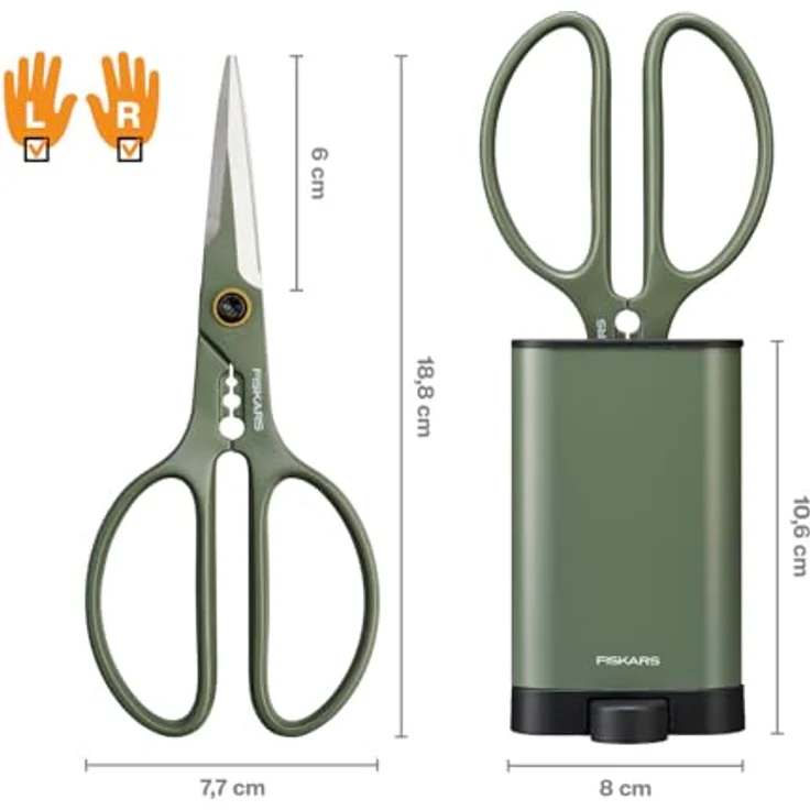 Fiskars Pflanzenschere mit Halter, Urban Plant Care, 18,8 cm, Edelstahl/Kunststoff, Dunkelgrün/Schwarz – Bild 3
