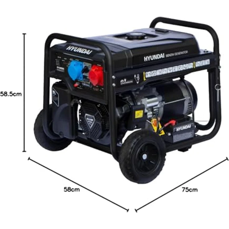 HYUNDAI Benzin Generator HY8500LEK-T / HY10100LEK-T, 7.7 kW, Elektrostart, 1 x 230V + 1 x 400V, 16.3 PS, luftgekühlt – Bild 8