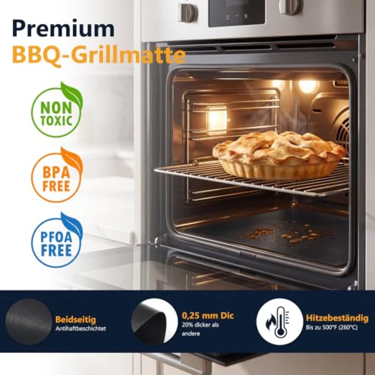 Homealexa BBQ Grillmatte, 40x300cm antihaftbeschichtet, hitzebeständig bis 260°C, PFOA-frei, wiederverwendbar für Gasgrill und Holzkohlegrill – Bild 5