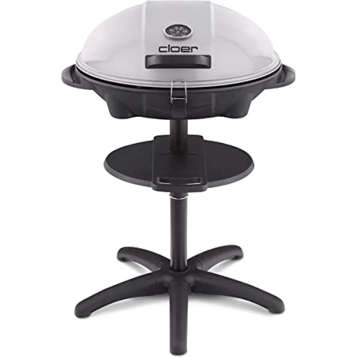 Cloer 6789 Barbecue-Grill, Indoor & Outdoor, Standgrill & Tischgrill mit integriertem Thermometer, Antihaftbeschichtung, 2400 Watt, Grillfläche: 38,5 x 52,5 cm, platzsparend verstaubar – Bild 2