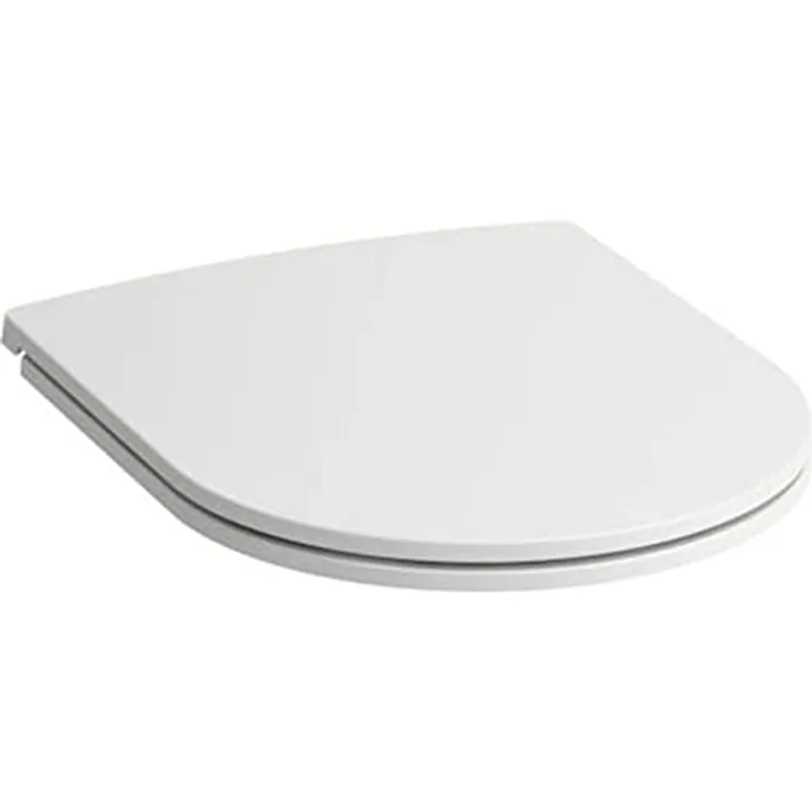 Laufen WC-Sitz Pro Slim mit Absenkautomatik, Duroplast, Edelstahl-Schaniere, Weiß, 44,5 cm x 37 cm x 4,5 cm