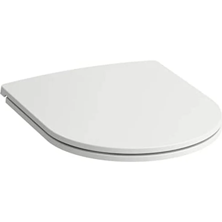 Laufen WC-Sitz Pro Slim mit Absenkautomatik, Duroplast, Edelstahl-Schaniere, Weiß, 44,5 cm x 37 cm x 4,5 cm – Bild 1