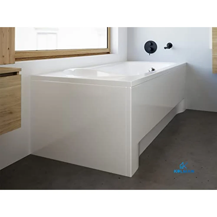 KOLMAN Badewanne MEDIUM Rechteck 190x80 mit AcrylSchürze, Ablaufgarnitur und Füßen Komplettset 4in1 Premium Original Acryl Wanne Siphon, reinweiß – Bild 4