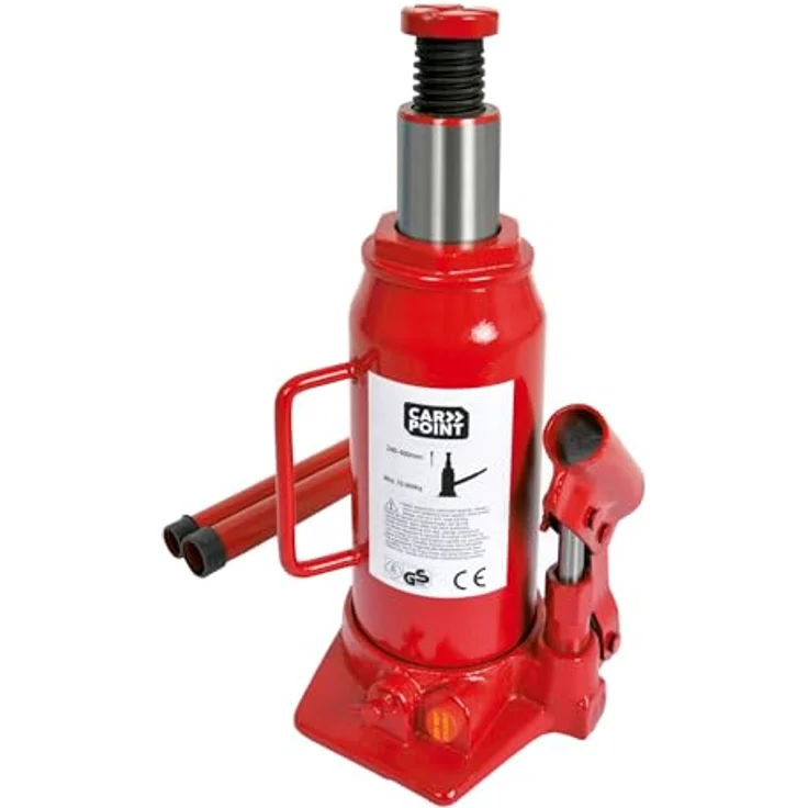 Carpoint Hydraulischer Wagenheber 10 Tonnen, Tragfähigkeit bis 10.000 kg, Hubhöhe 240-480 mm, für Auto, Caravan, Anhänger – Bild 1