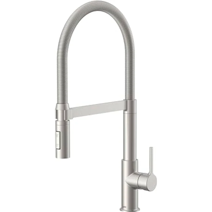 Lenz Küchenarmatur ALUNA, Edelstahl-Optik, flexible Geschirrbrause mit 2 Strahlarten, Anti-Fingerabdruck Oberfläche, 360° Schwenkfunktion – Bild 1