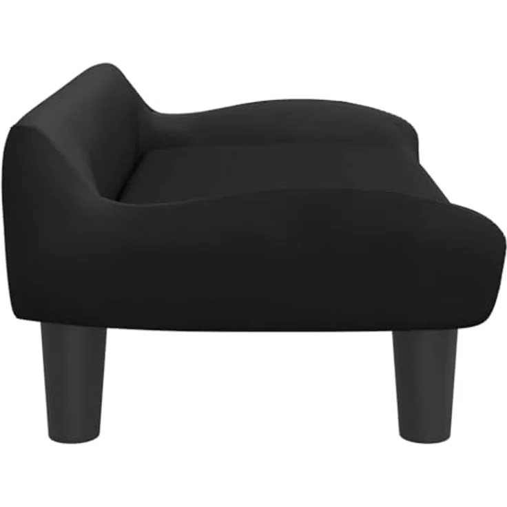 vidaXL Hundekorb Hundesofa Hundebett Schwarz 70x40x24 cm Samt Körbchen für kleine Hunde und Haustiere – Bild 4