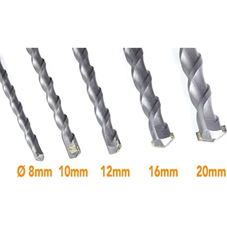 Chilitec SDS PLUS Bohrer Set 600mm - 60cm lang Profi BetonBohrer Steinbohrer 5-teilig Durchmesser 8mm 10mm 12mm 15mm 20mm - Preisvergleich – Bild 2