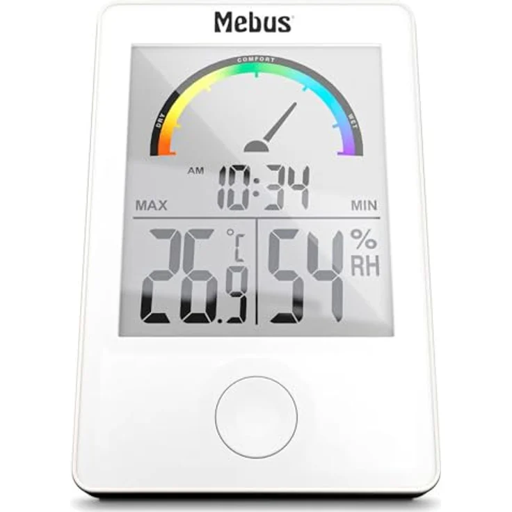 Mebus 11130 Thermo-Hygrometer, digitales Innenthermo- und Hygrometer mit Komfortanzeige, weiß – Bild 3