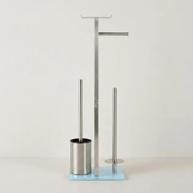 NUXIO HYLLA WC-Reinigungsbürste mit Papierhalter und Handyablage, 65 cm, Edelstahl, glänzend oder matt schwarz, modernes Design – Bild 3