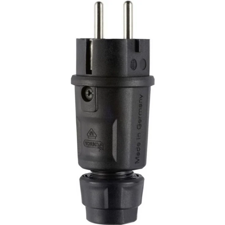 ABL Highteck Stecker 100000064, Hybridstecker CEE 7/7, IP54 Schutzart, schwarz, 250 V, 16 A, made in Germany