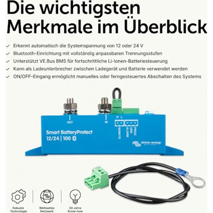 Victron Energy Smart Battery Protect 12/24V-100A BPR110022000, Batterietrenner mit Bluetooth-Programmierung und Überspannungsschutz – Bild 3