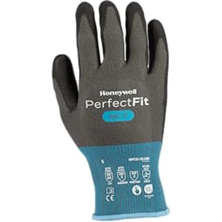 Honeywell Perfect Fit Schnittschutzhandschuhe, Gr. 10, blau/schwarz, EN 388 PSA II, nahtlos, touchfähig, lebensmittelzertifiziert