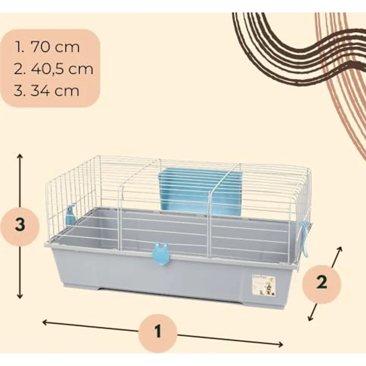 GarPet Kaninchenkäfig innen Indoor Hasenkäfig Meerschweinchen Käfig Hasenstall Kaninchenstall Nagerkäfig – Bild 2