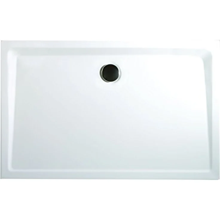 Schulte Duschwanne Mineralguss extra-flach Rechteck weiß 90 x 100 cm, höhenverstellbar mit hautfreundlicher Oberfläche – Bild 1