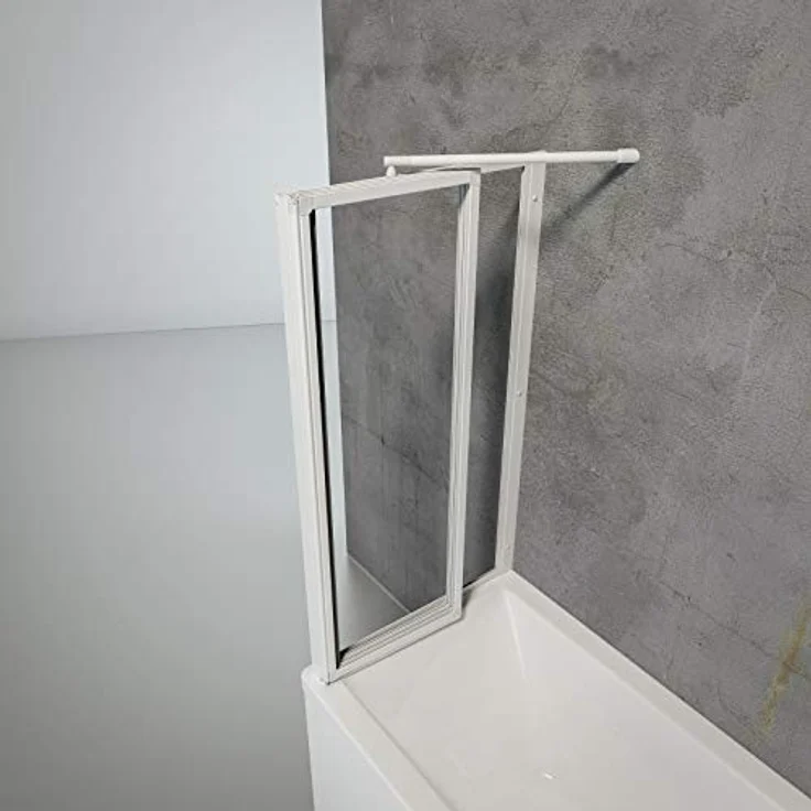 Schulte Duschabtrennung für Badewanne Smart, Höhe: 121 cm, 3-teilig mit Seitenwand 68-71 cm, 3 mm Sicherheitsglas (ESG) Klar hell, inkl. Klebemontage, Alpinweiß, D133070 04 50 – Bild 2
