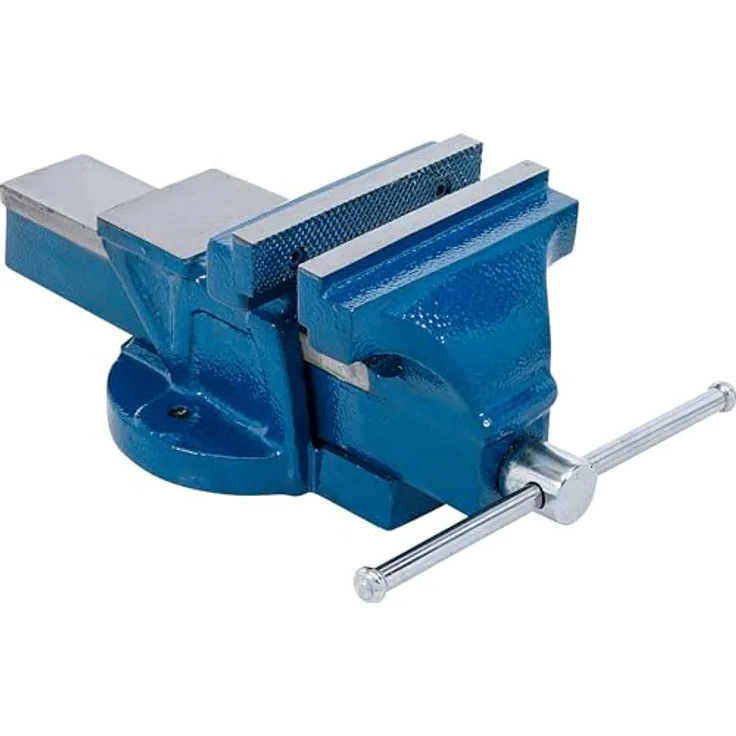 BGS 58265 | Parallel-Schraubstock | 125 mm Spannbacken, Spezialguß, nach vorn öffnend, Ambossfläche, gehärtete Spannbacken, 125 mm, blau