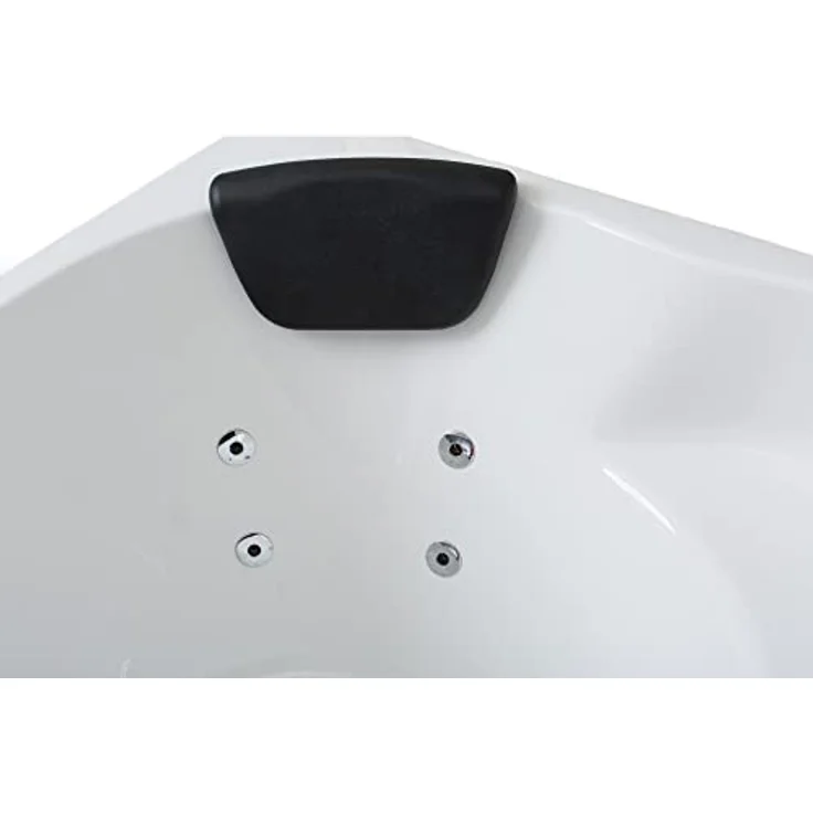 Basera® Whirlpool-Badewanne Formentera Links 160 x 90 cm, LED, 9 Massagedüsen, Komplett-Set, Hochglanz Weiß – Bild 6