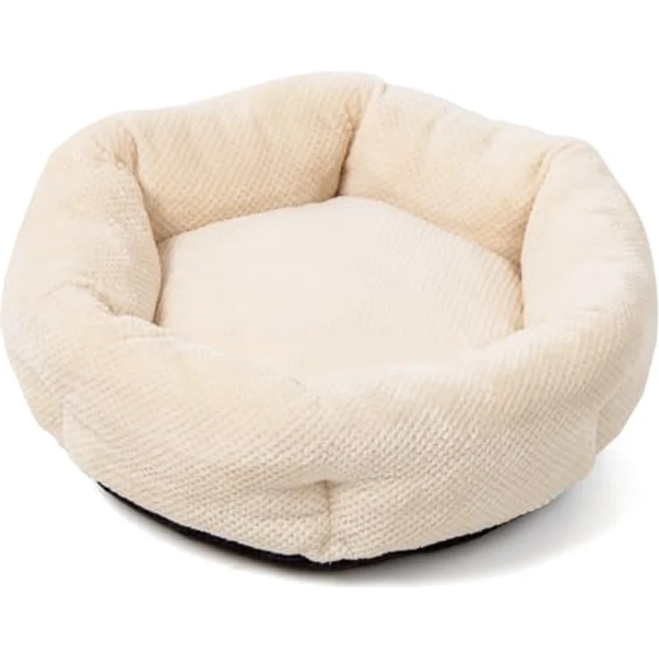 Wallace & Jones | Hundebett beige Cloey - gemütliches Hundekörbchen für kleine Hunde | sechseckige Form, rutschfest | Größe S 50 x 50 x 15 cm – Bild 4