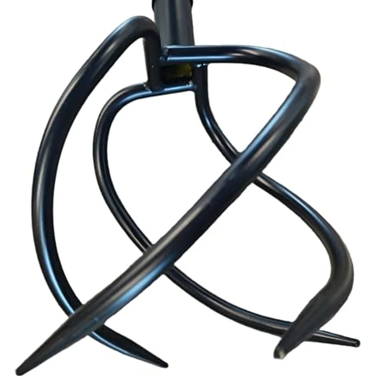relaxdays Kultivator Gartenkralle mit Stiel, 20 cm Arbeitsbreite, schwarz, mit 4 spiralförmigen Zinken zur effektiven Bodenbearbeitung und Unkrautentfernung – Bild 5