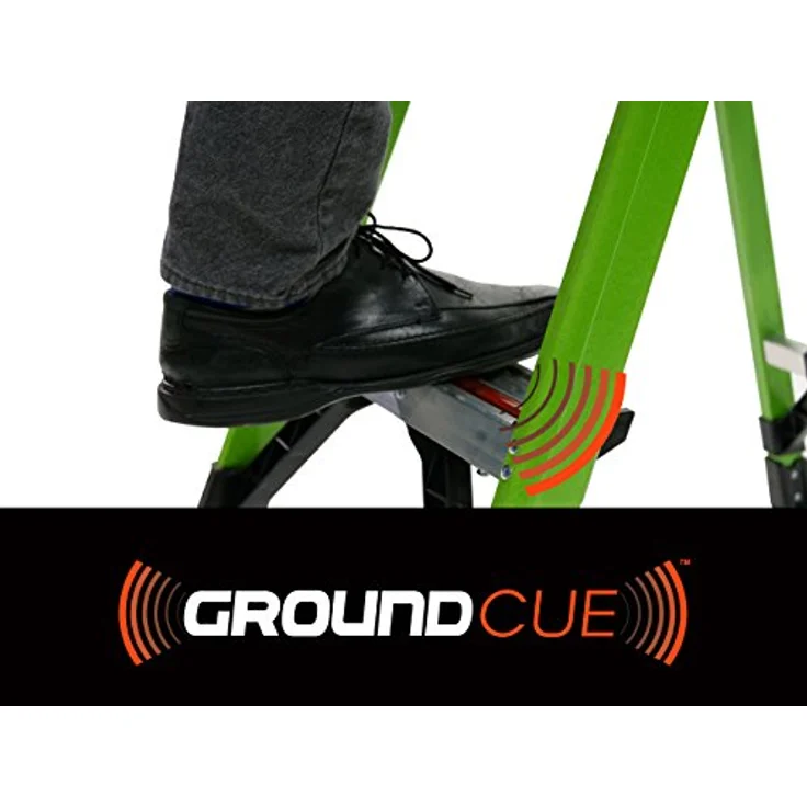 Little Giant MightyLite 2 Stufen Stehleiter, Arbeitshöhe 280 cm, Belastbarkeit 150 kg, Verbundwerkstoff, leichte Konstruktion mit Werkzeugablage, Ground Cue® Technologie – Bild 2