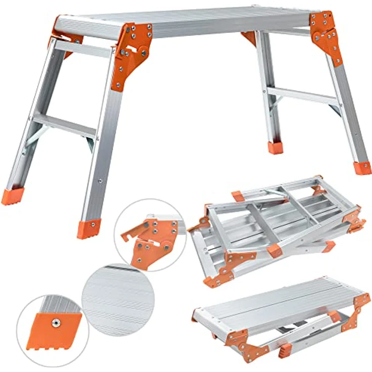Craftfull Arbeitsplattform CF-107A Arbeitsbühne Arbeitspodest Trittbank Alu – Bild 2