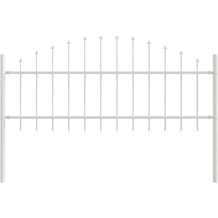 vidaXL Gartentor mit Bogenoberteil, Weiß, 1,7 x 0,75 m, Stahl, UV-beständig und wetterfest