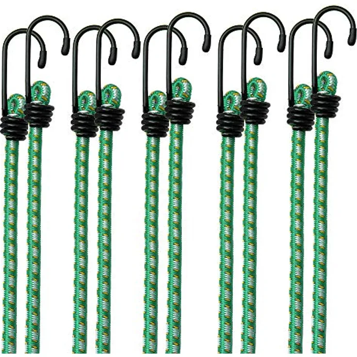 Deuba 10x Spanngummi Set Metallhaken 61cm Expander Gepäckspanner Universal Gepäckgummi Spannseil