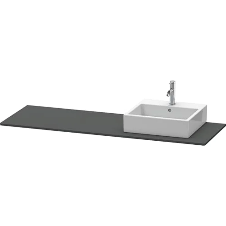Duravit XSquare Konsole 060H, 1600x550 mm, 1 Ausschnitt rechts, Graphit Matt Dekor – Bild 3
