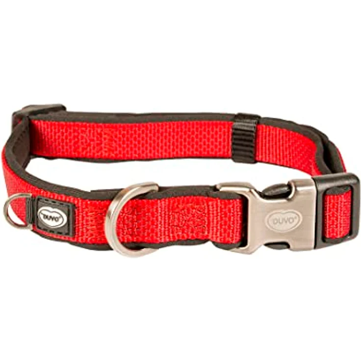 duvoplus Ga me Explor North Hundehalsband, komfortabel, wetterfest, Größe 30-45 cm/15 mm, Rot für Spaziergänge und Abenteuer – Bild 1