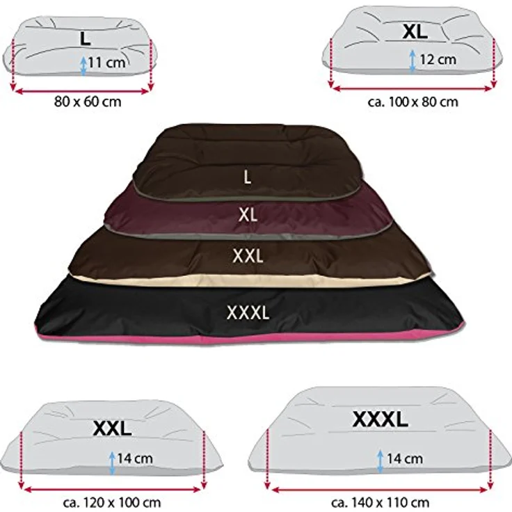 BedDog Hundebett REX, 2in1 Wendekissen, komfortable Welpenmatte, strapazierfähig, wasserabweisend, blau – Bild 3
