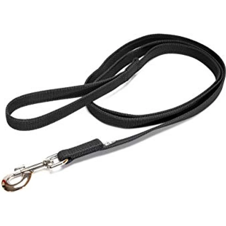 JULIUS K-9 IDC Color & Gray gumierte Leine, 20 mm x 2 m mit Schlaufe und D-Ring, strapazierfähig, Schwarz-Grau – Bild 2