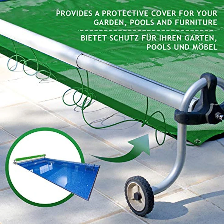 Jago Abdeckplane - 650 g-m², Wasserdicht & Reißfest, Aluminiumösen, Grün, 4 x 8 m, Beidseitig Beschichtet - Schutzplane, LKW Plane Gewebeplane, Regenplane – Bild 7