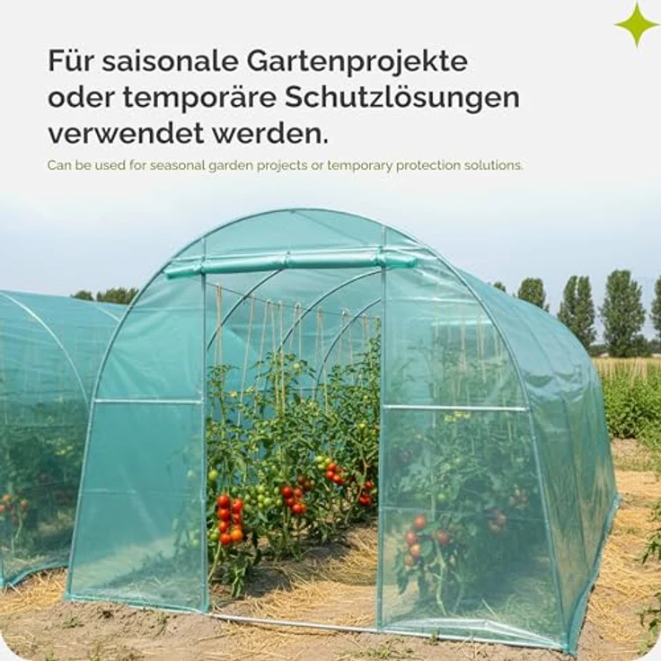 Garronda Foliengewächshaus GD-0198, 3-Schicht UV-stabilisierte und reißfeste Abdeckfolie für Garten, grün, in mehreren Größen erhältlich – Bild 5