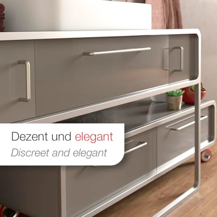 SOTECH Bügelgriff BG03e, ECHT EDELSTAHL massiv, Durchmesser 10 mm, Bohrlochabstand 224 mm, für moderne Küchen und Möbel – Bild 4