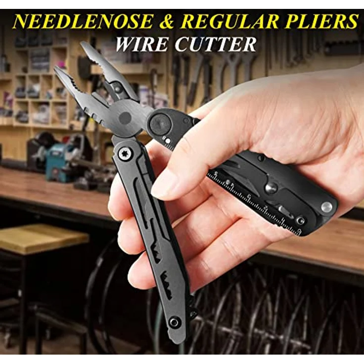 RoverTac Multitool Taschenmesser 18 in 1, Multifunktionswerkzeug aus rostfreiem Edelstahl mit Nylontasche, ideal für Camping und Heimwerker – Bild 5