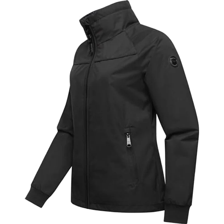 Ragwear Apola, Damen Übergangsjacke, wind- und wasserdicht mit Rippbündchen, Schwarz, Größe L – Bild 2